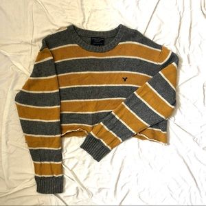 Mens cropped American Eagle striped sweater!!!!